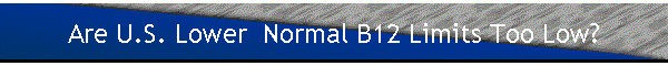 Are U.S. Lower  Normal B12 Limits Too Low?